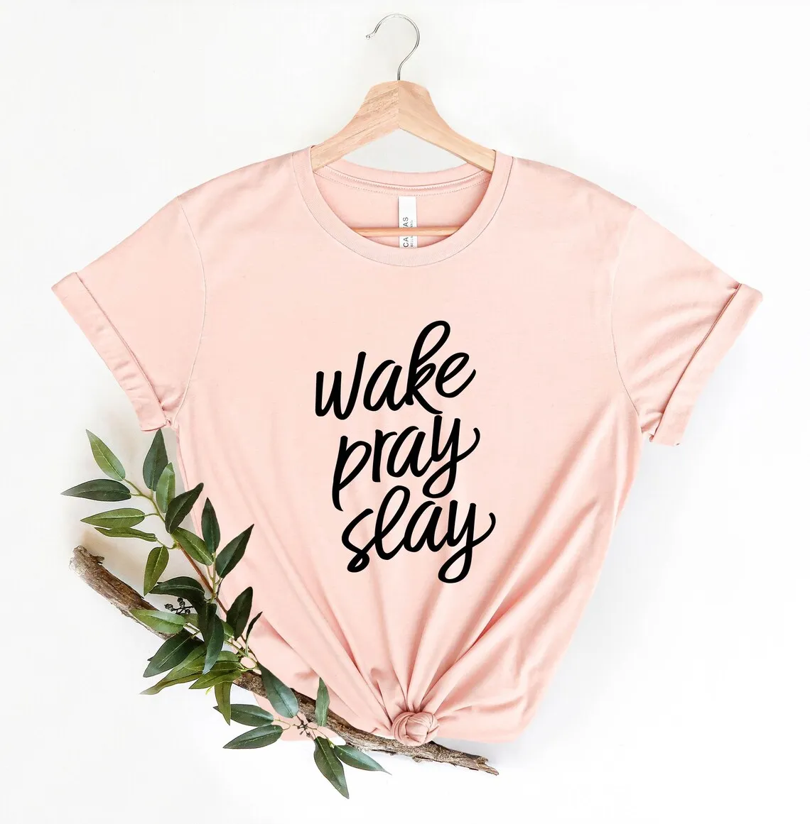 Skuggnas Wake Pray Slay Funny Graphic T-shirt  Christian Shirt Religious Gift Stylish Funny Shirt Jesus t shirts Drop Shipping