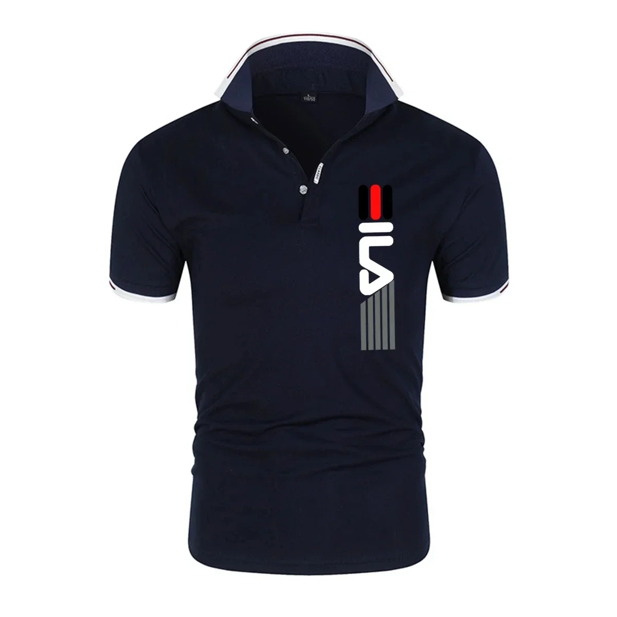 Summer New Men's Lapel Anti-pilling Polo Shirt Printing Short Sleeve Casual Business Fashion Slim Fit Tops Tees Breathable Wear