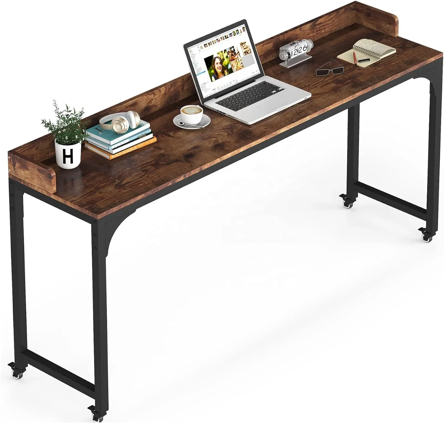 High Quality Overbed Table with Wheels Large Size Mobile Computer Desk Standing Workstation Laptop Cart Over Bed Table