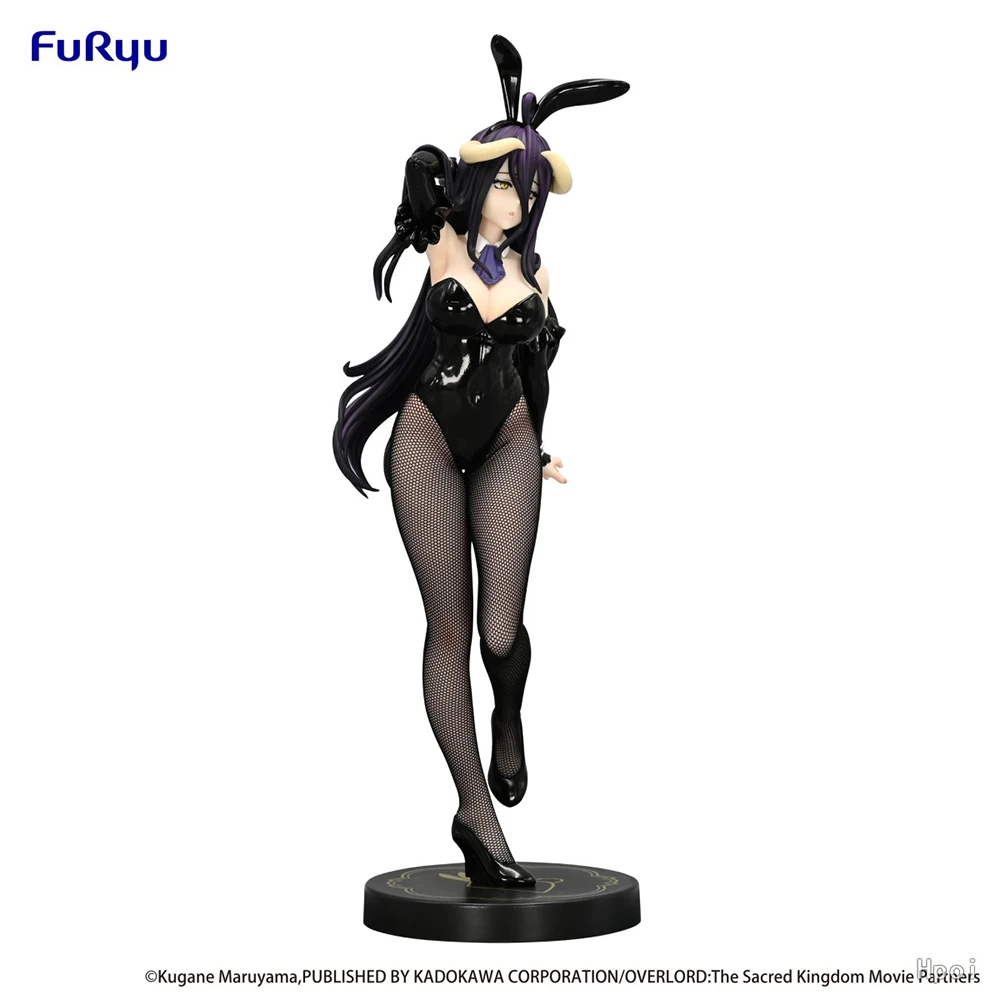 Original FuRyu BiCute Bunnies Overlord Albedo Bunny Girl Black ver. Kawaii Anime Figure Model Collectible Toys 30Cm