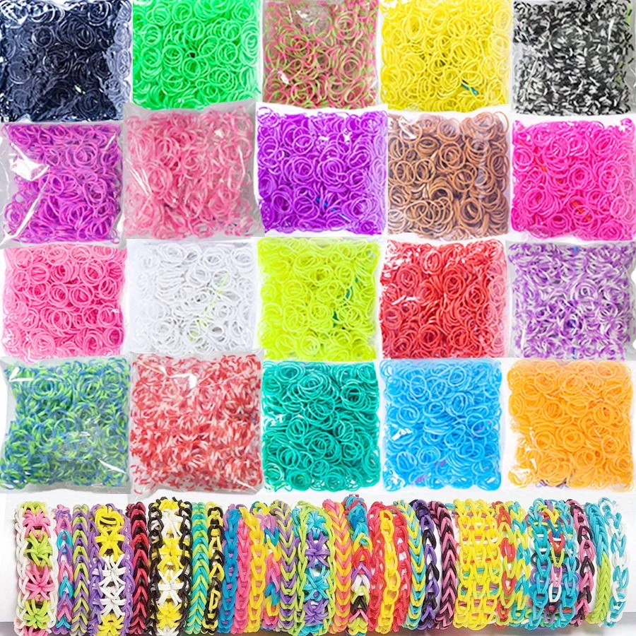 300pcs DIY Rubber Band Bracelet Making Kit Loom Bands Set Girl Friendship Bracelets, Birthday and Christmas Crafts Gift Toys
