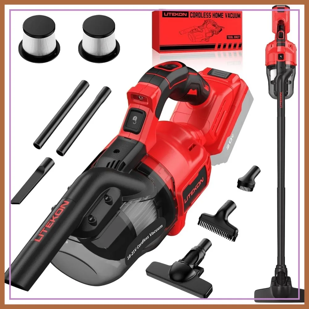 

Cordless Vacuum Cleaner Compatible with 20V Battery, 20000Pa Powerful Handheld Vacuum with HEPA Filter, 5-in-1 Portable Vacuum with LED Light for Carpet, Floor & Car