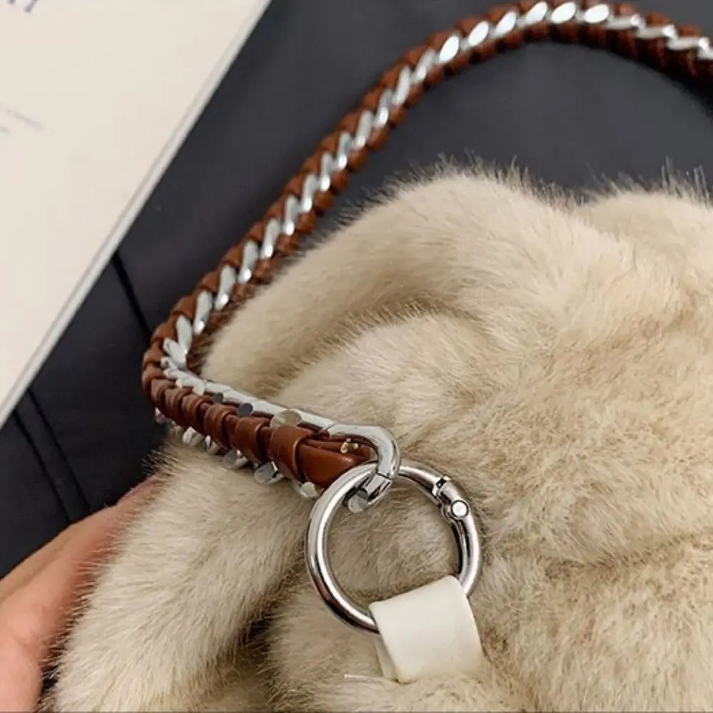 

Trendy Soft Faux Fur Shoulder Bag Pleated Design Versatile Women's Hobo Bag Underarm Bag Commute