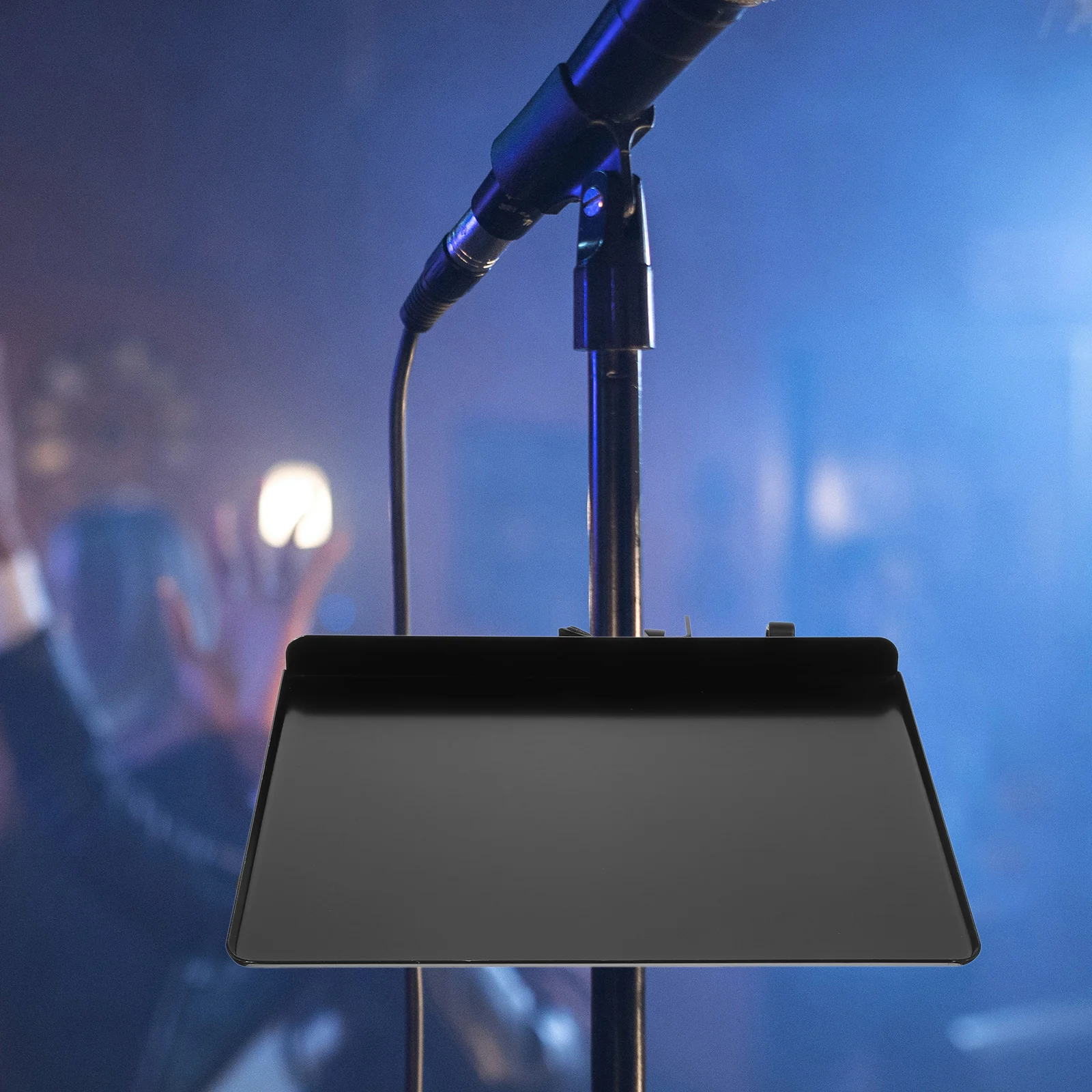 

Musical Stand Holder Large Metal Sound Card Tray Black Universal Mic Stand Accessory Clamp Rack Live Broadcast Shelf