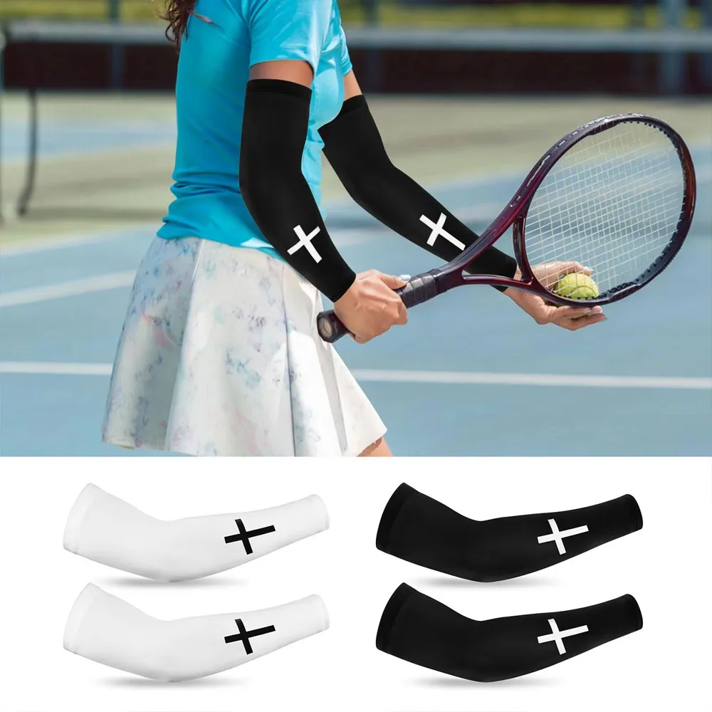 1Pair Sun Protection Cooling Arm Sleeves Compression,Tattoo Cover up,Christian Sun Sleeves for Men Women Youth Sports Cycling