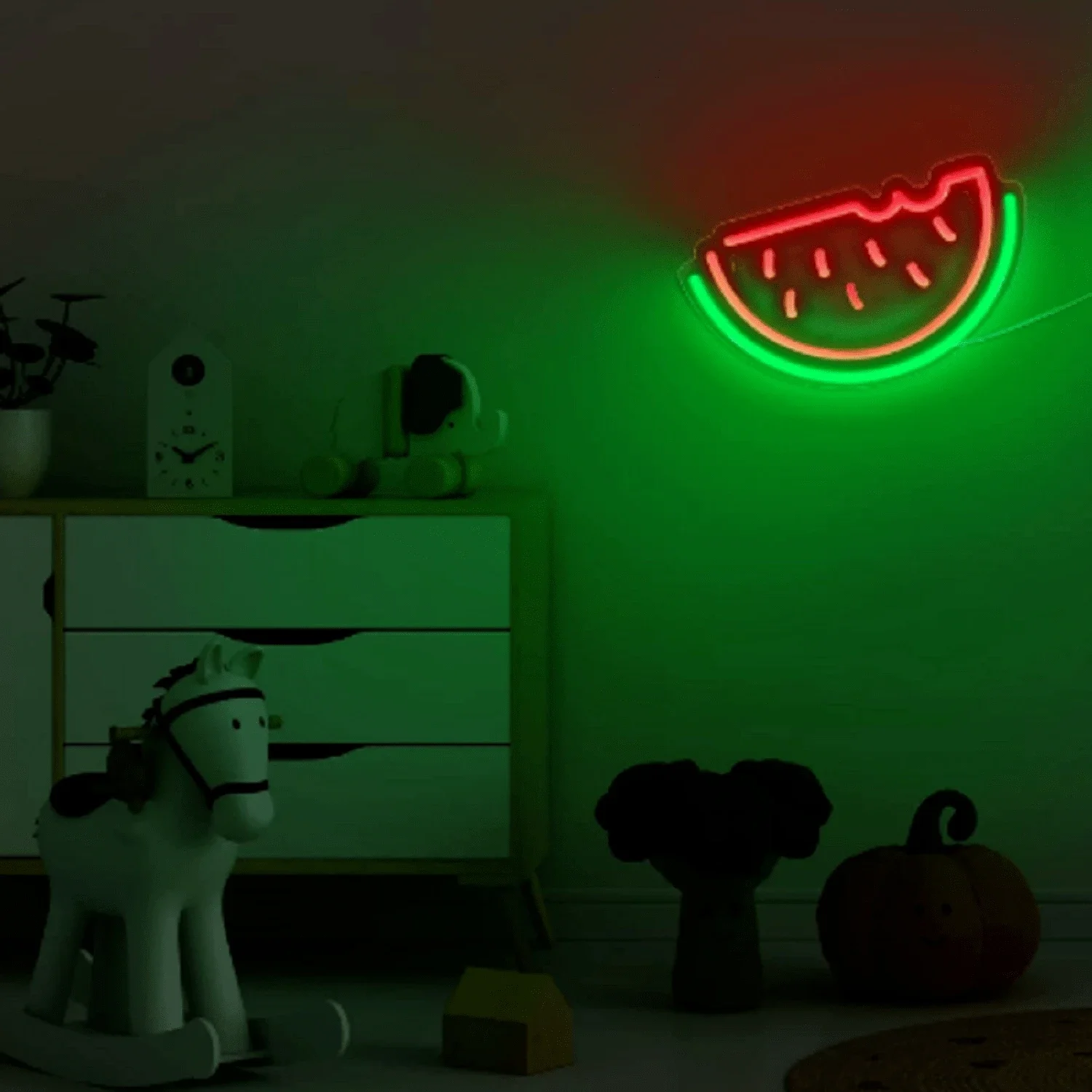 Watermelon Neon Sign USB Operated Acrylic LED Neon Light Fruit Art Decorative LED Light Signs for Kids Home Bar Birthday Party