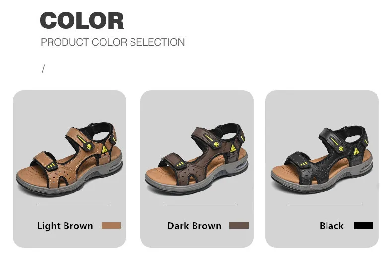 Neue Sommer Echtes Leder Männer Sandalen Mode-Design Atmungsaktive Casual Schuhe Männer Weichen Boden Outdoor Strand Sandalen Große Größe 46 – Detail 6