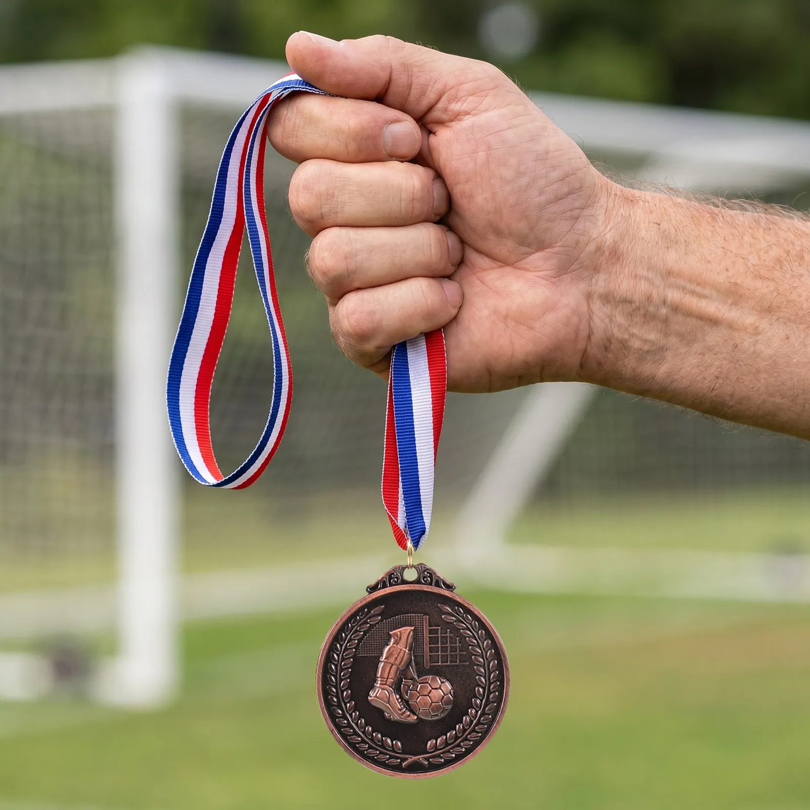 12Pcs Soccer Award Medals Metal Finish Comfortable Ribbon for Sports Participation Prizes Team Celebration Game Rewards
