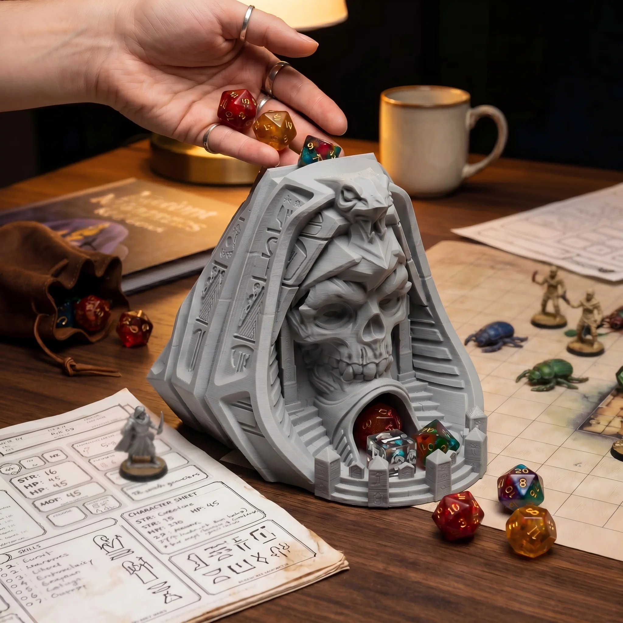 Pharaoh Skull Dice Tower - add - огляд і ціна Board Game Movie