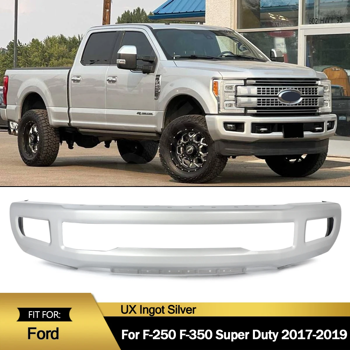 Front Bumper Lip For Ford F250 F350 Super Duty 2017 2018 2019 Front Bumper Face Bar With Fog Lights Hole Bumper Guard Assembly