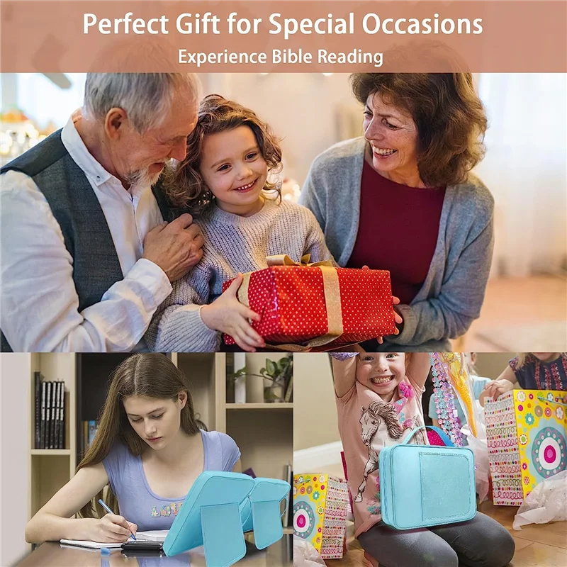 Bible Bag Children's Book Reading Stand Storage Bag Tablet Computer Electronics Storage Bag Waterproof Book Handbag,B