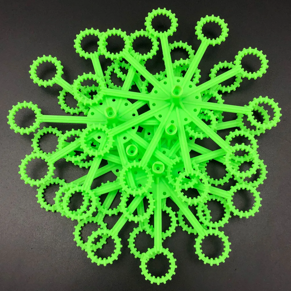 [5 pièces] Tête de roue à bulles en plastique vert de 120 mm, pièce de rechange pour machine à bulles, trou central de 1,95 mm, vis autotaraudeuse de 2,3 mm