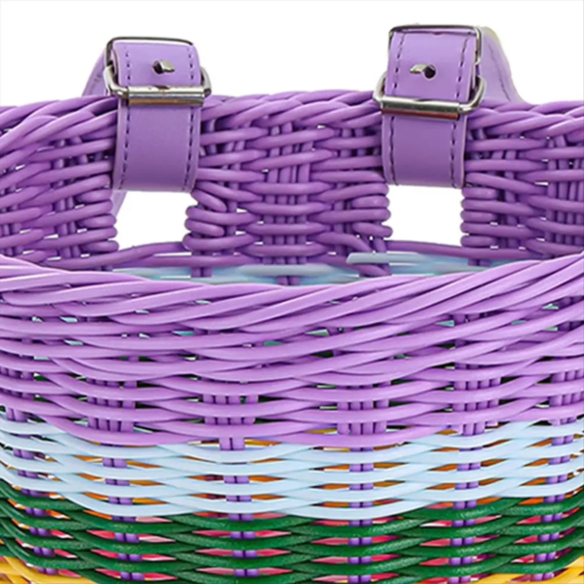 NOCM Hand-Woven Bicycle Basket with Bell Tassel Stickers Adjustable Bike Handlebar Carrier Basket Cycling Accessories B