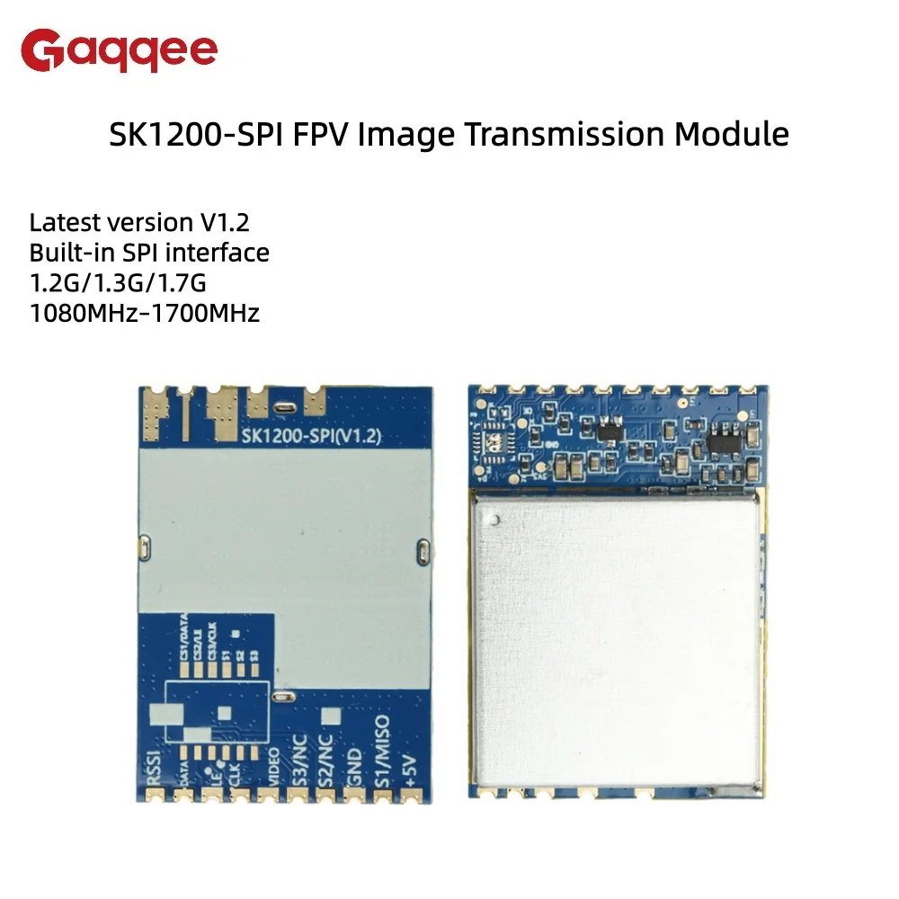 SK1200-SPI 1.2G/1.3G/1.7G FPV video transmission module, wireless audio and video transmission and reception, 1080 MHz–1700 MHz