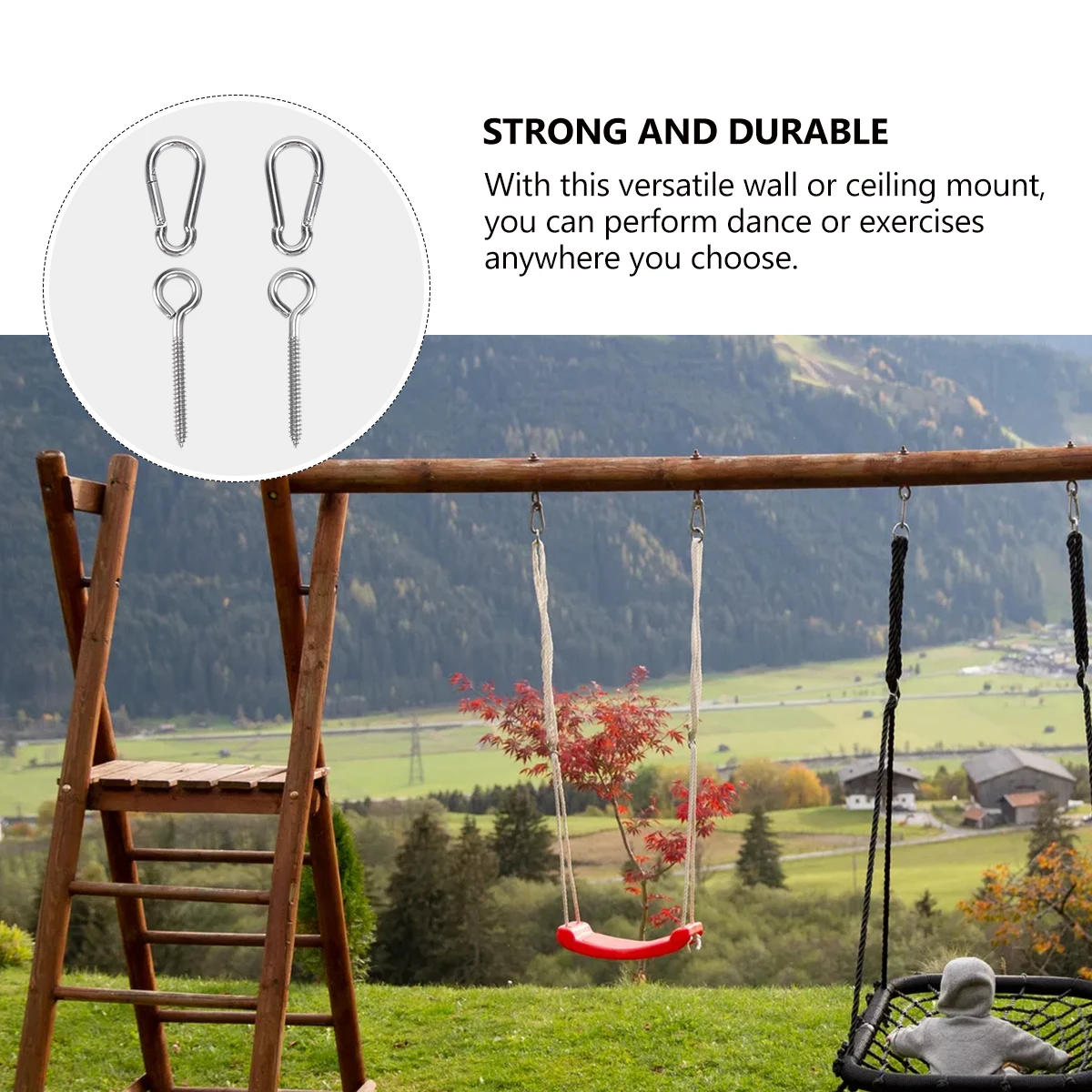 

Spring Hooks 6X80Mm Heavy Duty Wall Ceiling Mount For Gymnastics Rings Yoga Hammock Hanging Chair Outdoor Indoor Hammock