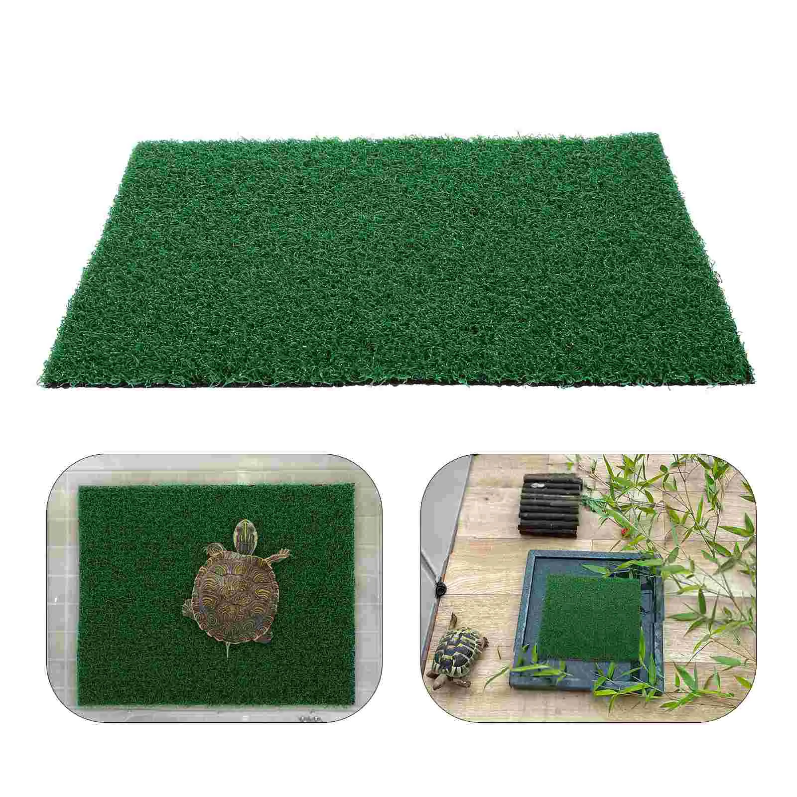 Artificial Turf Mat Lawn Landscaping DIY Simulation Grass Fake for Garden Turtle Basking Platform Fish Tank Square Rug