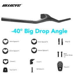 ULLICYC FRASER IC SL WC For Sparks Frame -40° *70/80/90/100mm Full Carbon Fibre Integrated Cockpit MTB Handlebar Titanium screws