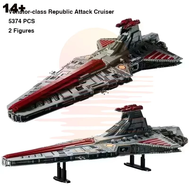 New Venator-class Republic Attack Cruiser Bricks Building Blocks 5374pcs Space War Gunship Dispaly Model Gifts for Teenage Toy