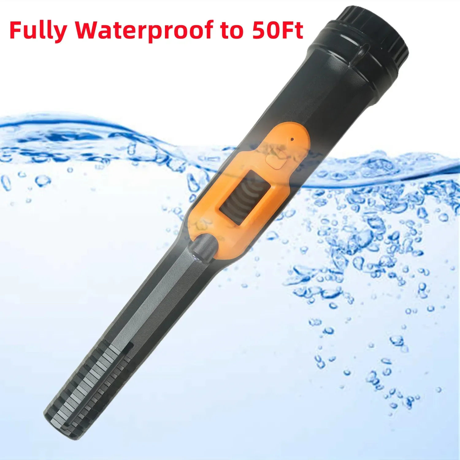 IP68 Fully Waterproof Portable Pinpointing Gold Metal Detector with LED Flashlight Security Detector  for Metal Coin Gold