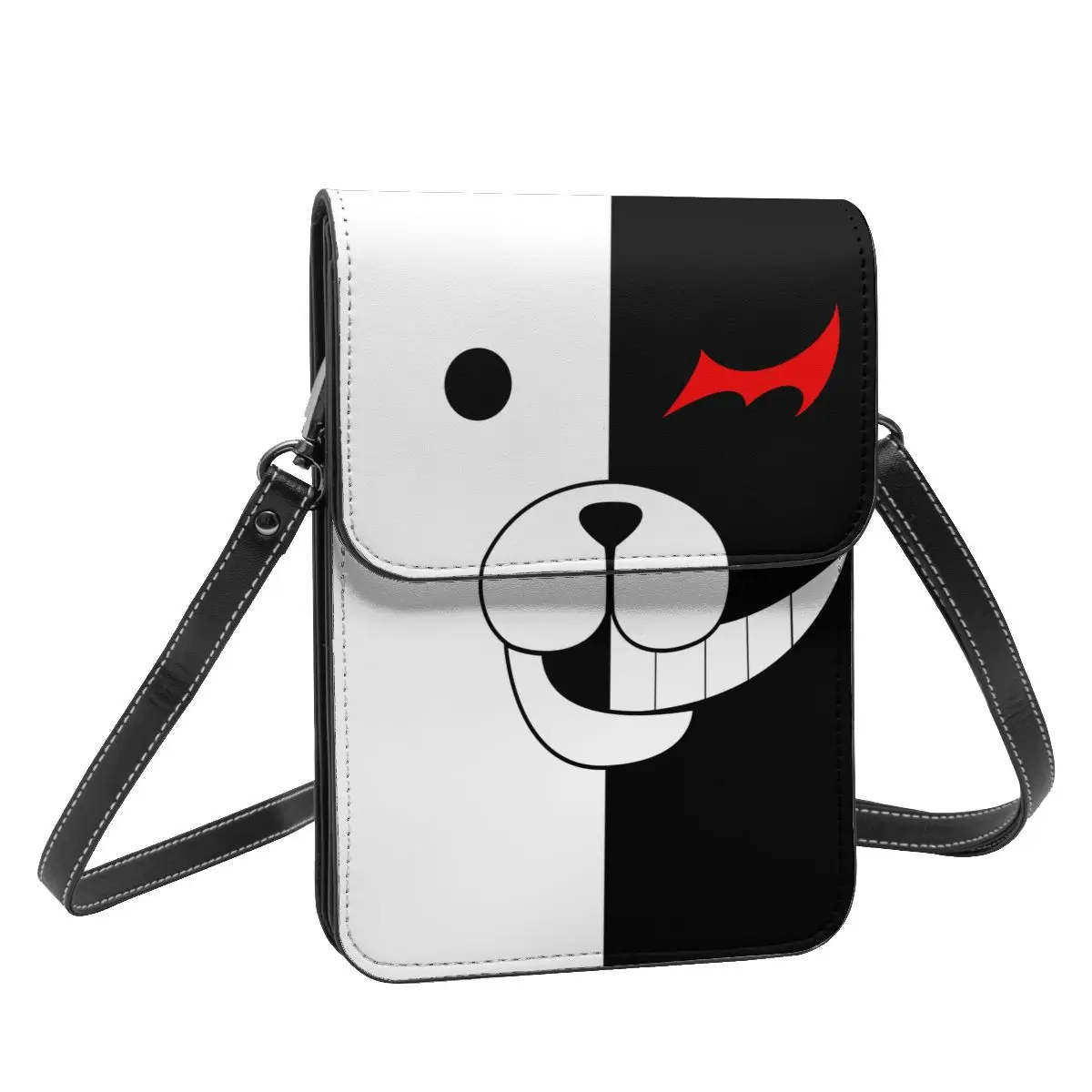 Danganronpa Monokuma Crossbody Portemonnee Mobiele Telefoon Tas Schoudertas Mobiele Telefoon Portemonnee Verstelbare Riem