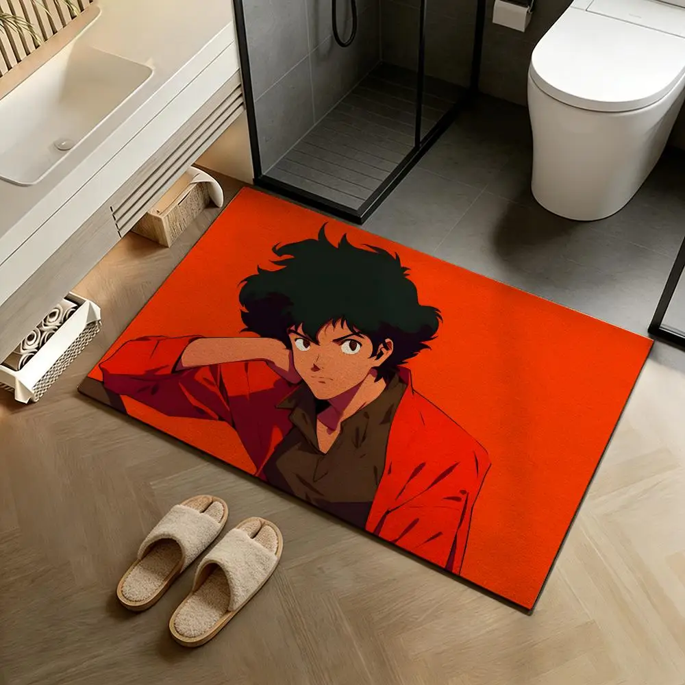 Floor Mat Diatomite Bath Mat, Quick-Drying Non-Slip Absorbent Mat, Washable Home Floor Ma C-Cowboy Bebop