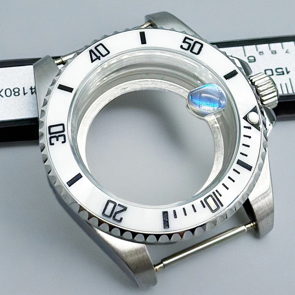 عودة شفافة الياقوت الزجاج الأسود PVD حالة 40 مللي متر ETA2836 NH35 36 Mingzhu DG2813 5833 ميوتا 8215 8205