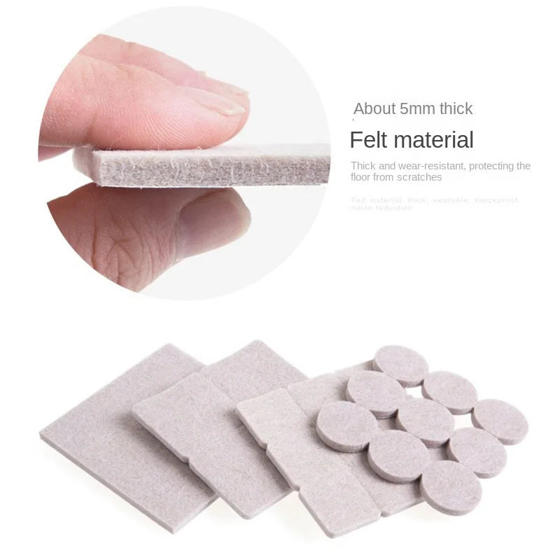 Felt Chair Leg Pads Floor Protectors Table Furniture Leg Feet Cover Caps Round 5mm Thick Anti Scratch Furniture Felt Pads