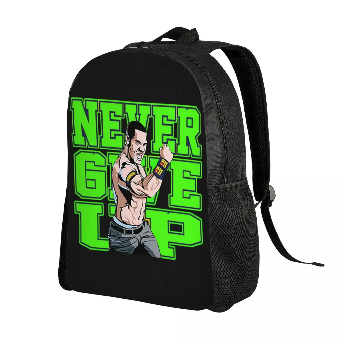 Customized WWE John Cena Never Give Up Travel Backpack Men Women School Computer Bookbag College Student Daypack Bags