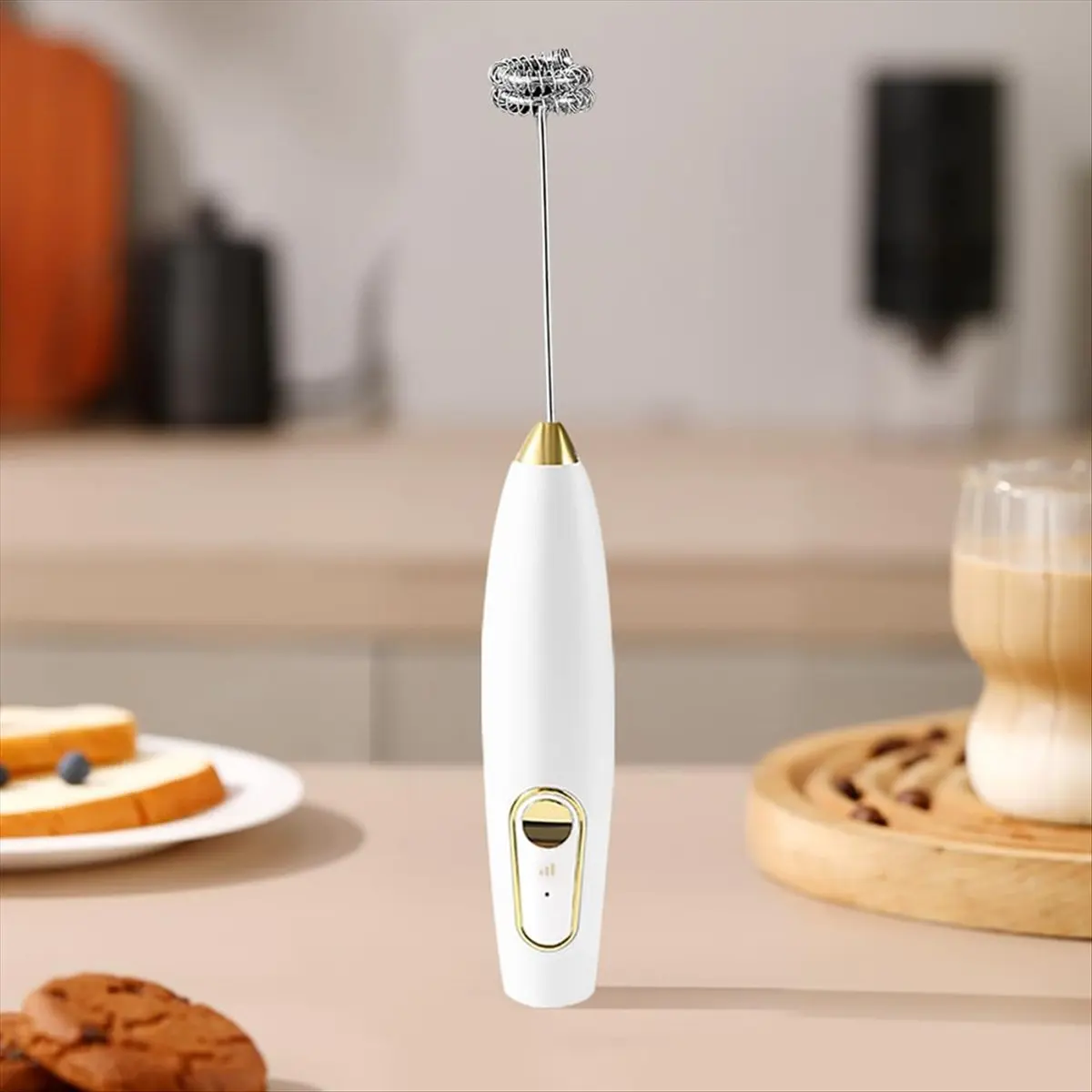 FSLH رغوة الحليب الكهربائية، الفولاذ المقاوم للصدأ، محمولة صغيرة. شحن سريع للاتيه القهوة والكابتشينوس وخفق البيض والشوكولاتة الساخنة #5