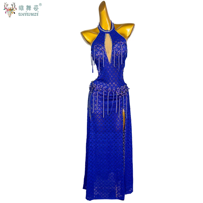 Elegant Belly Dancer Costumes Lace AB Stones Tassel Performance Costume Adult Women Oriental Dance Professional Practice Clothes