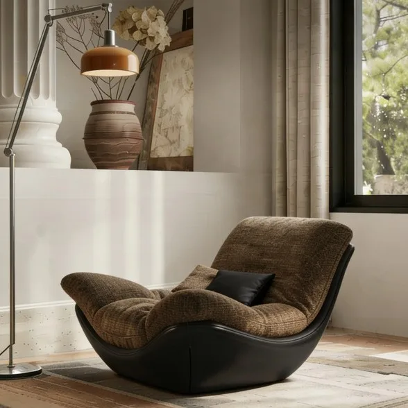 Nordic designer creative modern minimalist living room leisure sofa recliner lazy bedroom home advanced sofa chair