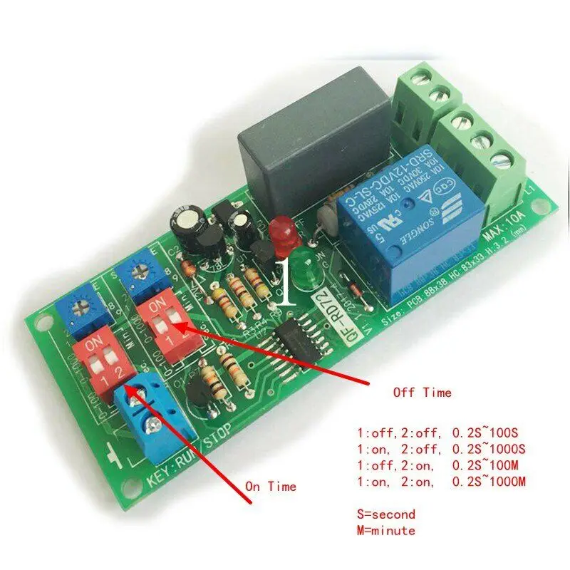 AC 100V-250V 110V 120V 220V 230V Adjustable Delay Time Repeat Turn ON/OFF Infinite Loop Cycle Timer Control Relay Switch Module