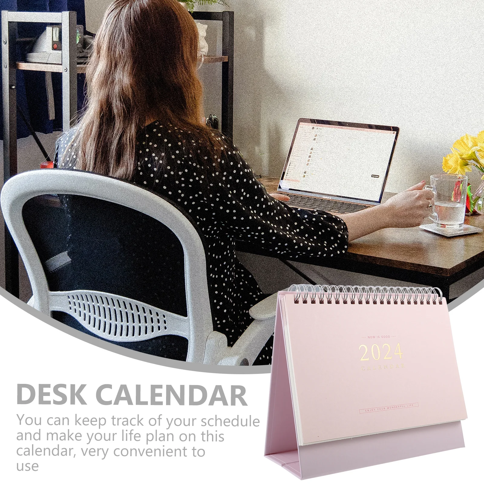 Desk Calendar Mini Table Top Organizer For Office Home Daily Use Bright Simple Design Standing Month Calendar Decorative