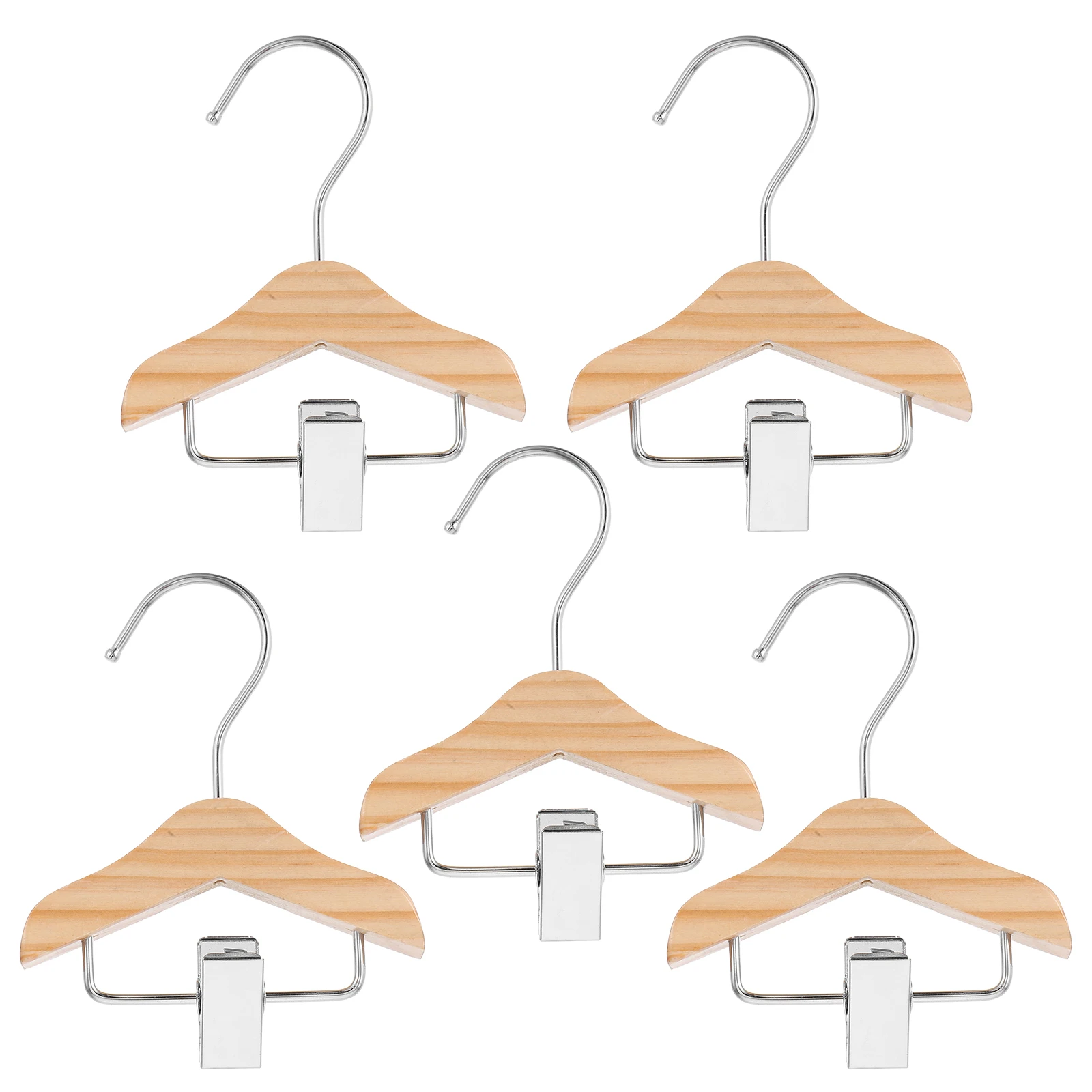 

5pcs Wooden Baby Clothes Garment Space-Saving Nursery Infant Toddler Outfits Wood With Pants Clip Closet Organizers