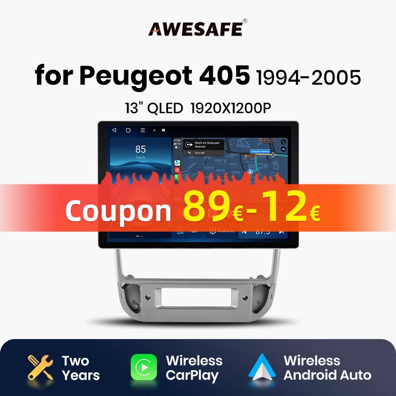 AWESAFE X7 PRO 11.5“ 2K AI Voice Wireless CarPlay Android Auto Car Radio for Peugeot 406 1994 1995- 2005 Multimedia autoradio