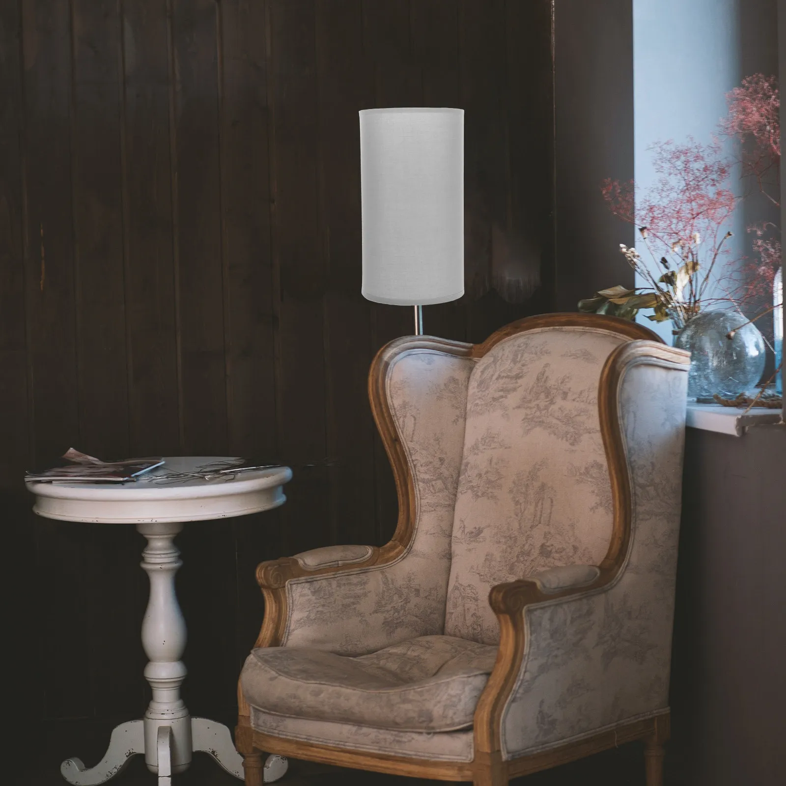 2Pcs Cloth Lampshade Cylinder Table Lamp Shade Replacement for Bedroom Living Room Decorative Light Cover Simple Sturdy Warm