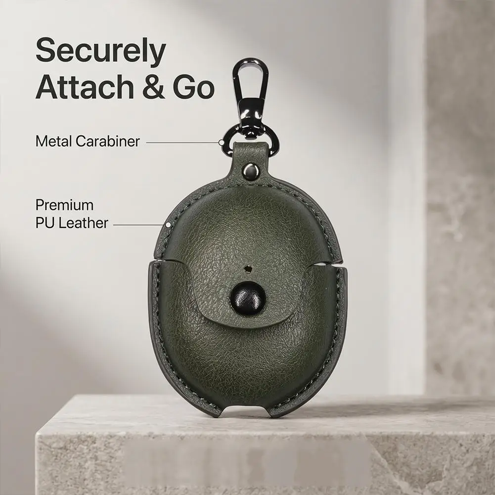 For Google Pixel Buds Pro 2 Bluetooth Earphone Case PU Leather Protective Cover Anti Scratch Shockproof Hook Storage Bag