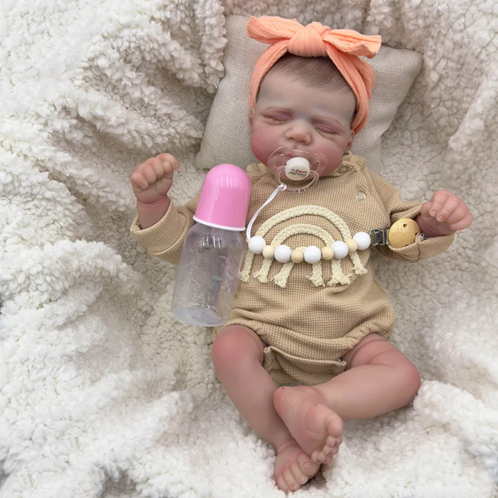 

18inch Already Painted Finished Reborn Sleeping Baby Doll Pascale Lifelike Soft Touch 3D Skin Visible Veins muñecas bebe reborn