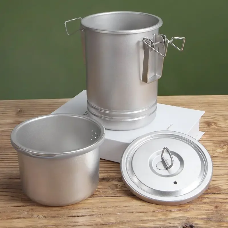 Camping Steel Cooking Pot Picnic Small Rice Cooker 2-3 Person Soup Pot