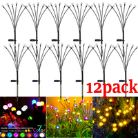 12Pack Solar Lights Waterproof  Upgraded Outdoor Solar Firefly Lights for Yard Patio Garden Decor Garden Lawn Landscape Lights