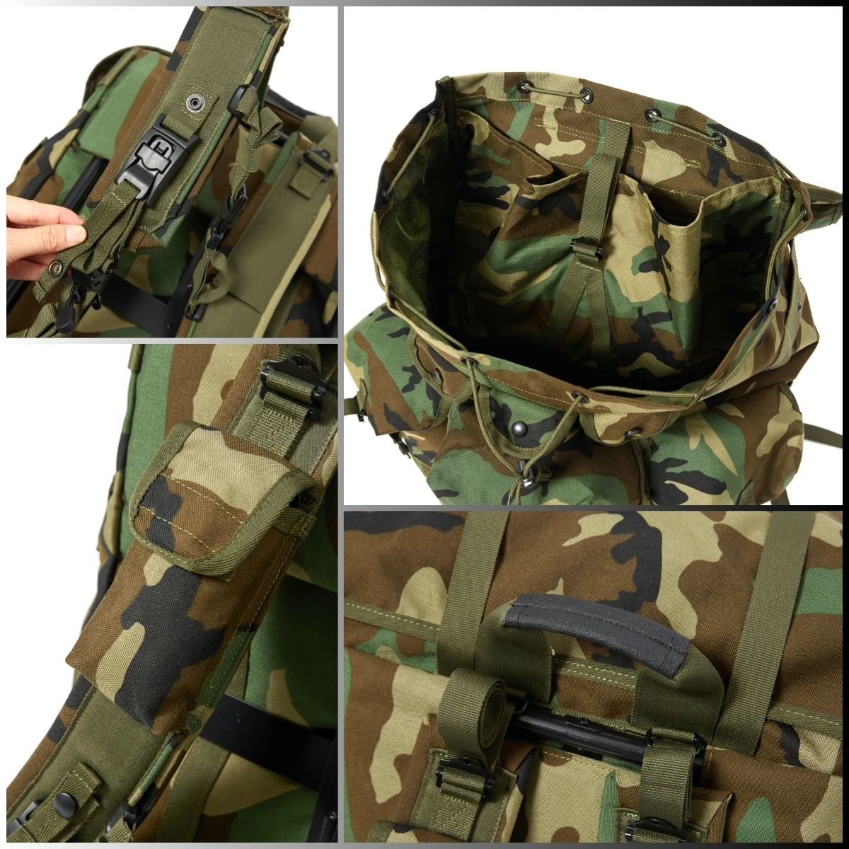 Imagem -06 - Grande Capacidade Tática Militar Camo Mochila Alice Pack Camo Pack Esporte ao ar Livre Escalada e Caminhadas Suprimentos Pacote de Viagem 50l