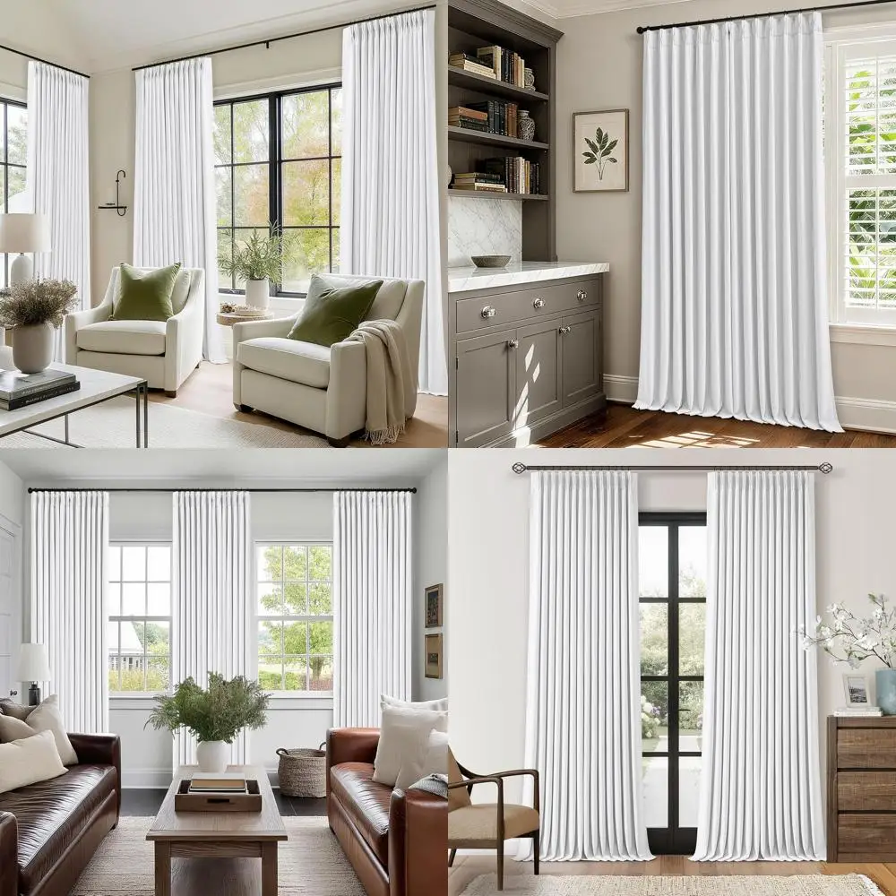 

Белые термоизоляционные плиссированные шторы блэкаут 90 дюймов для гостиной и спален