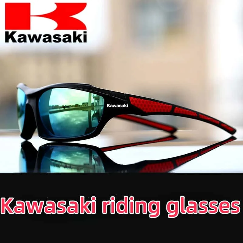 Kawasaki Fashion Polarized Color Changing Sunglasses Men Night Vision Car Driving Sunglass Dirt Bike Motorcycle Cycling Glasses