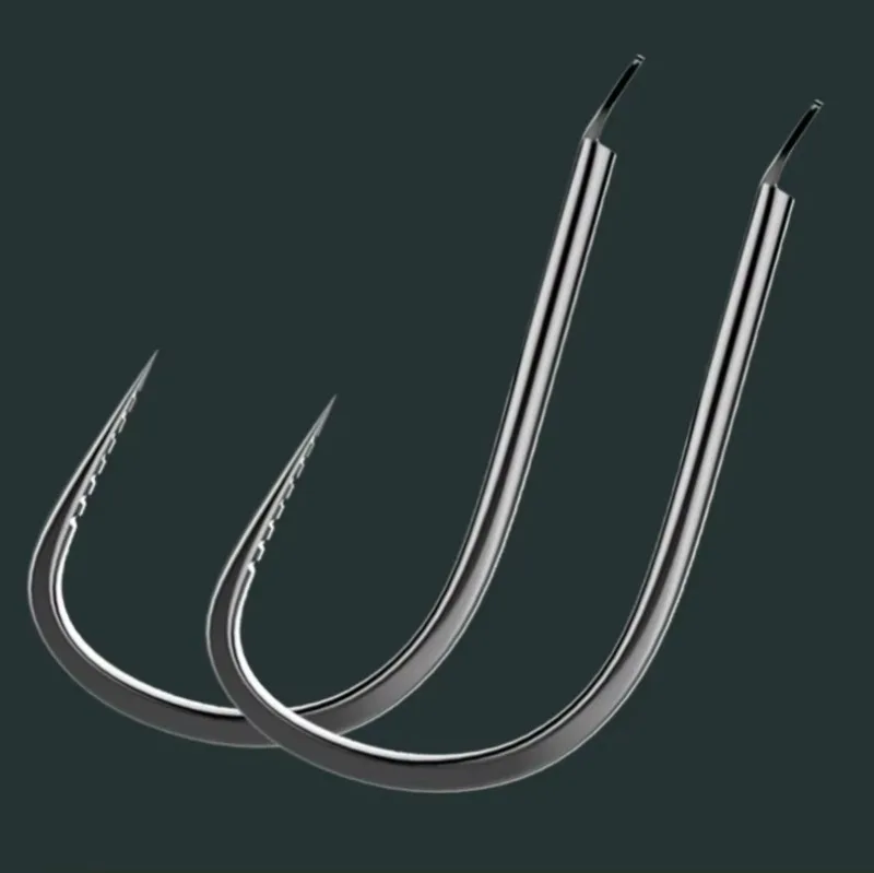 DYGYGYFZ 50Pcs Sea Fishing Hooks Fishhook Fly Jig No Barbs Big Circle Carp Hook High Carbon Steel Bass Catfish Fish Hook Tackle