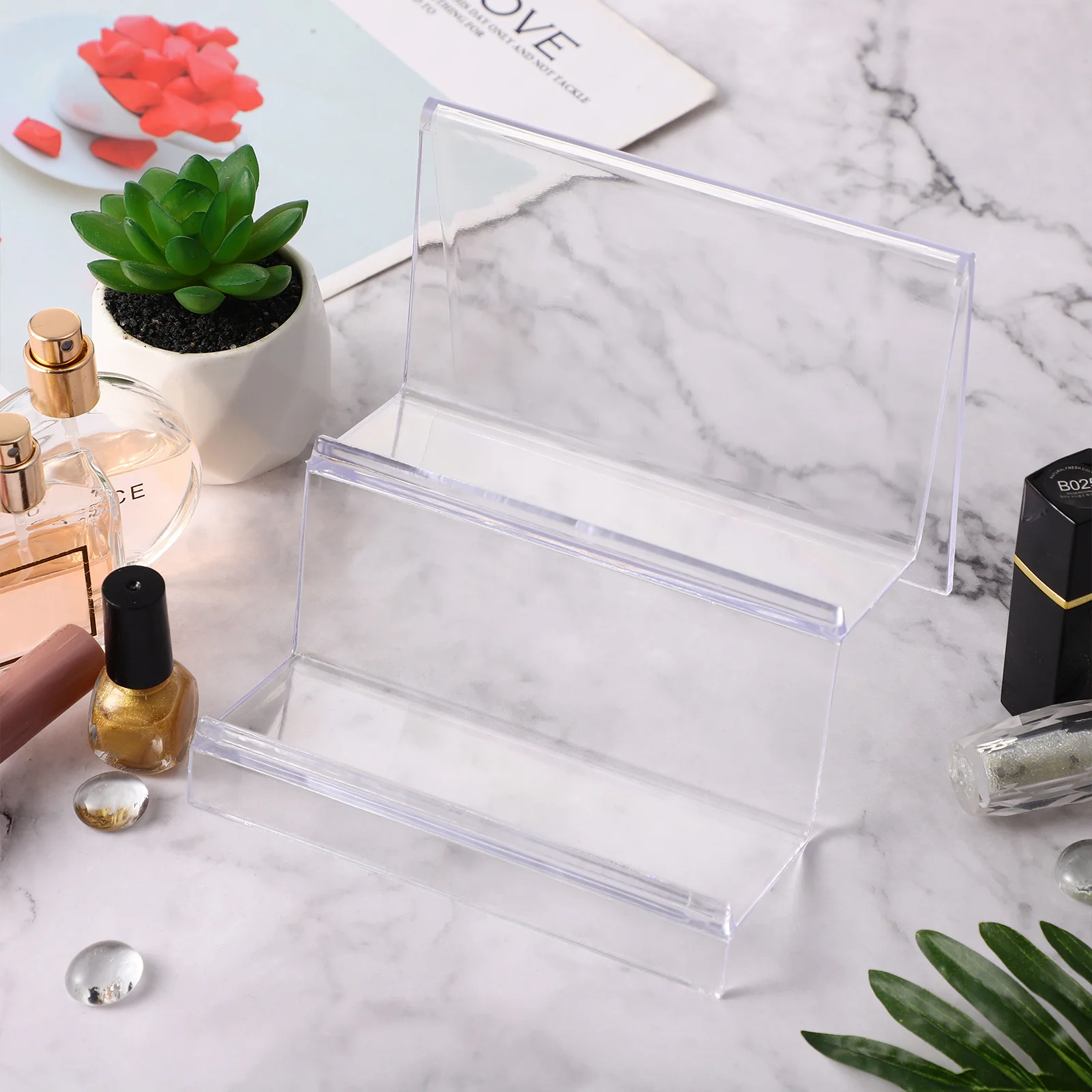 

Acrylic Storage Rack Wallet Display Stand for Phone Jewelry Cosmetics Cards Tote Bag Clear ganizer Home Office Use