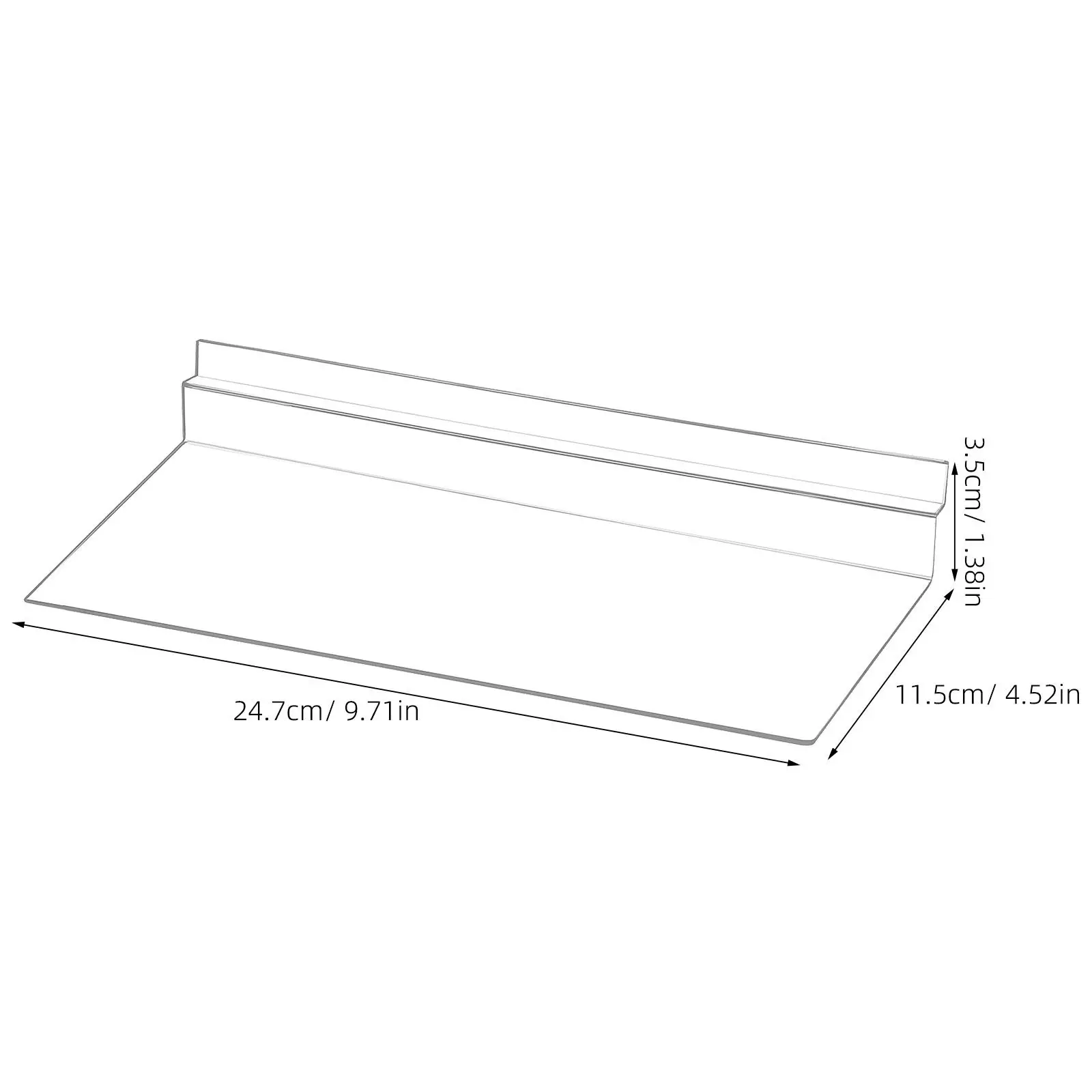 8Pcs Clear Acrylic Slatwall Shelf Wall Shoe Display Rack for Stores Boutiques Floating Shelf for Sneakers Handicrafts