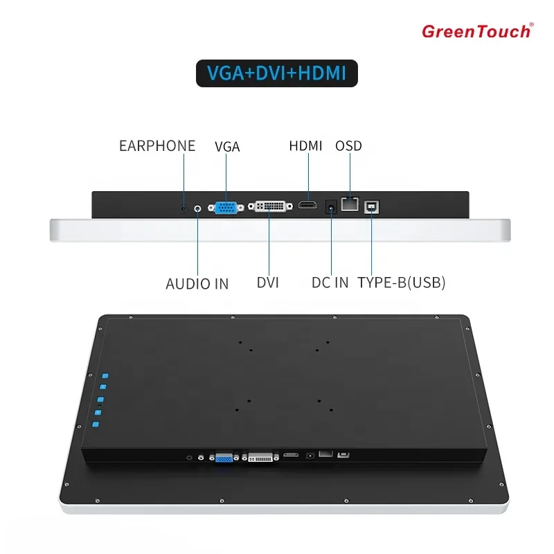 15 15.6 17 18.5 19 21.5 22 23.6 23.8 27inch Closed Frame Touch Computer Monitor Zero Frame Touch Monitor