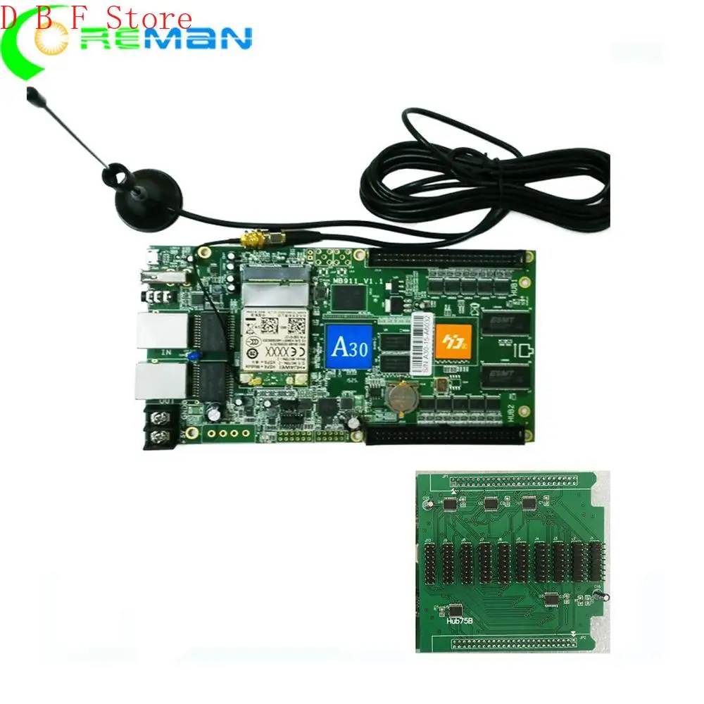 A30 WIFI RJ45 USB Port Led Board Control Card , P2 P2.5 P3 P4 Rgb Led Display Module Driver With Hub75 Adapter