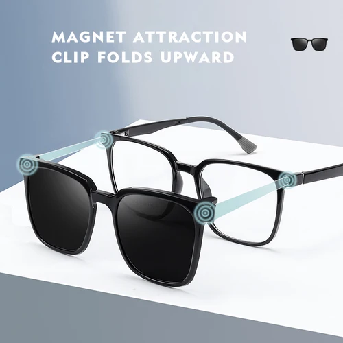Gafas ópticas con Clip magnético para miopía para hombres y mujeres, gafas de sol polarizadas, gafas de lectura graduadas, cristal de luz azul # TJ2190