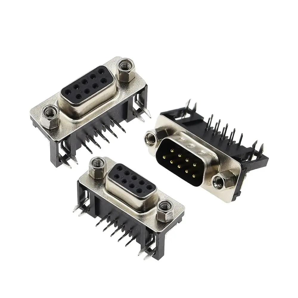 DB9 Female Male 9Pin Connector RS232 Connector 90-degree Bent Needle DR-9S PCB Connector